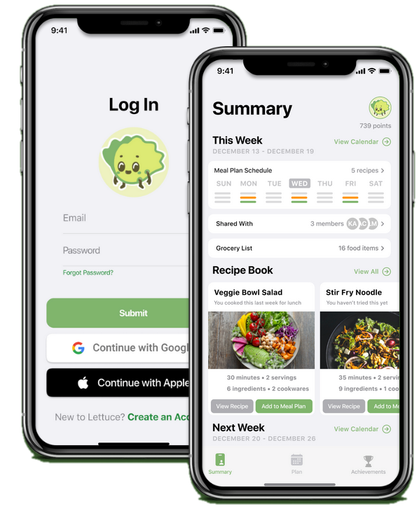 Lettuce app — Summary screen