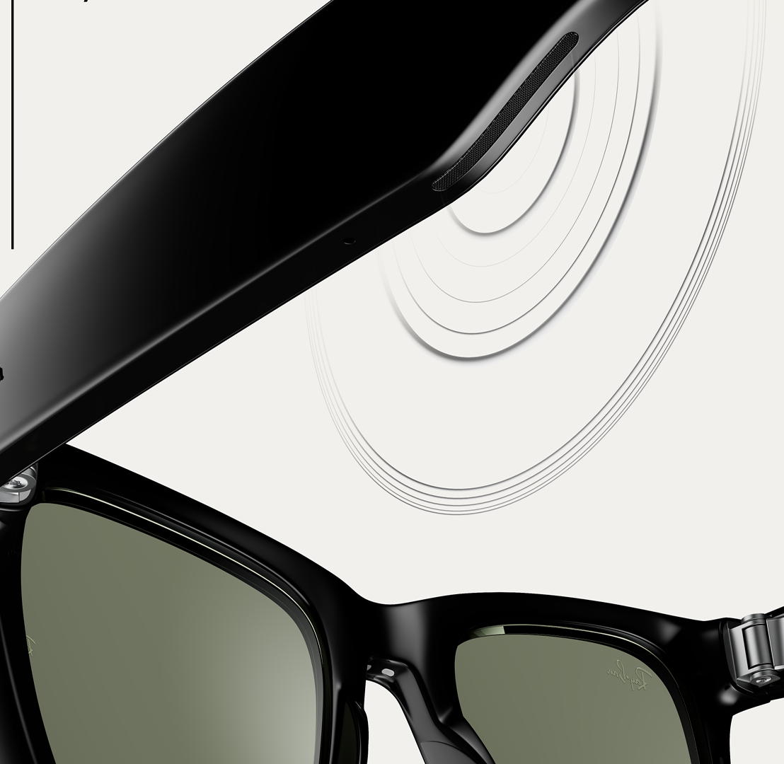 Ray-Ban Display glasses with audio waves